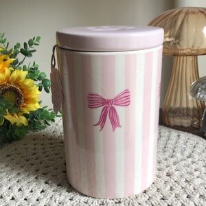 Pink BOW Pet Storage Canister Jar